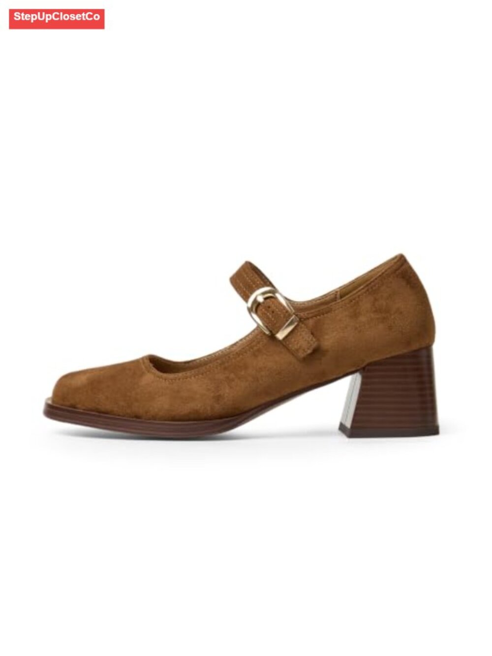 Mary Jane Heels Retro Chunky Square Toe Platform Ankle Strap Pumps Women's